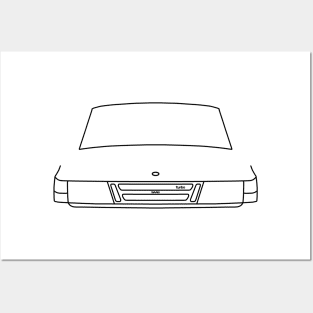 Saab 900 outline graphic (black) Posters and Art